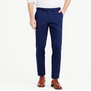 J. Crew Men's Bowery slim-fit dress pant in chino navy, size 32 × 32